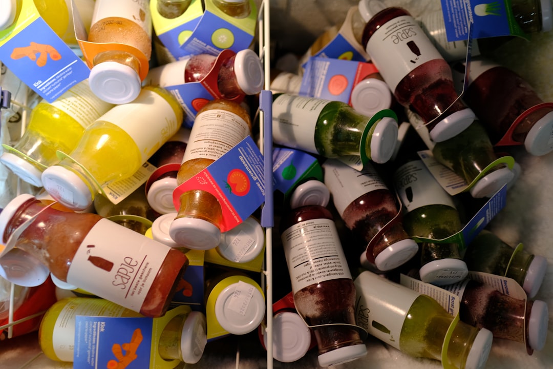 a pile of baby bottles sitting next to each other